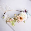 Korean-style realistic flower wreath, beige flower headband, simple semi-ring ribbon headband, forest-themed flower fairy headwear Specification image